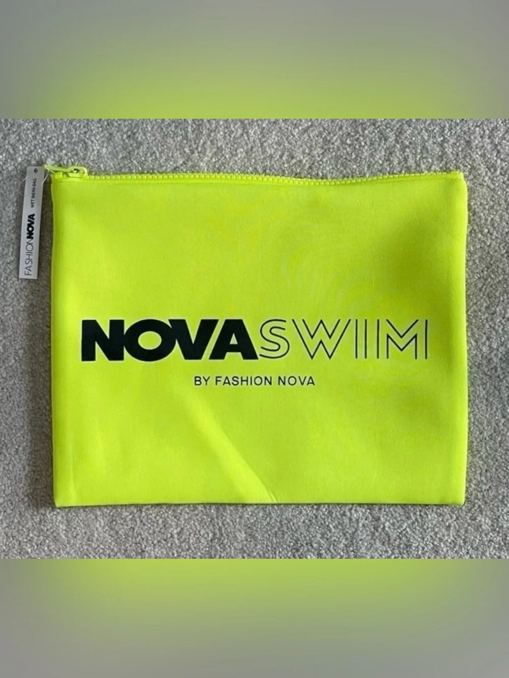 Fashion Nova Neon Yellow Neoprene Bikini Swim Bag